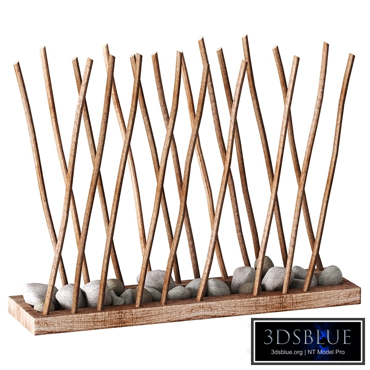 Floor decor made from sticks