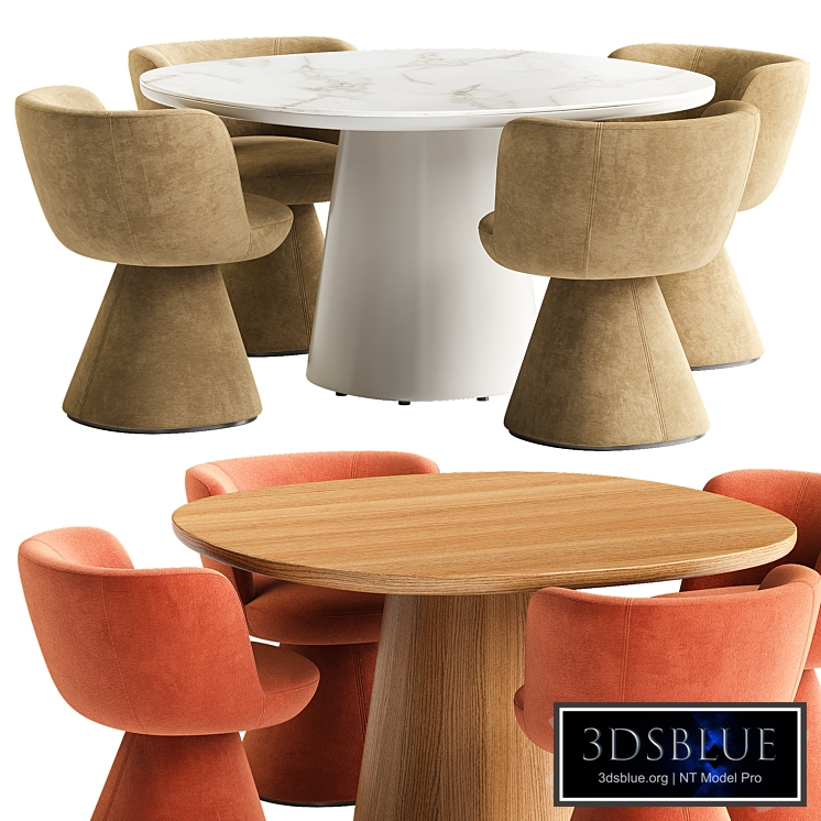 Flair O chair and Allure O table by B&BItalia