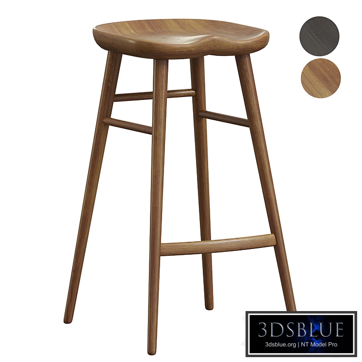 Alma Brown Solid Wood Bar Stool