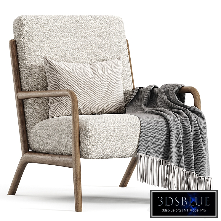 Ash Wood and Linen Armchair by Zarahome