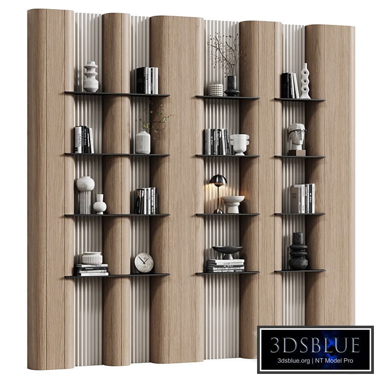 Bookcase in modern minimalist style 08