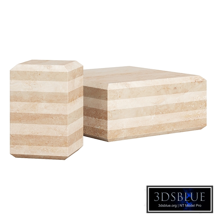 Camada Travertine Coffee Tables by Crate&Barrel