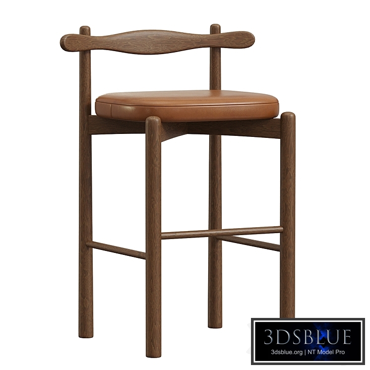 Counter Stool UCA, Dark Brown Wood