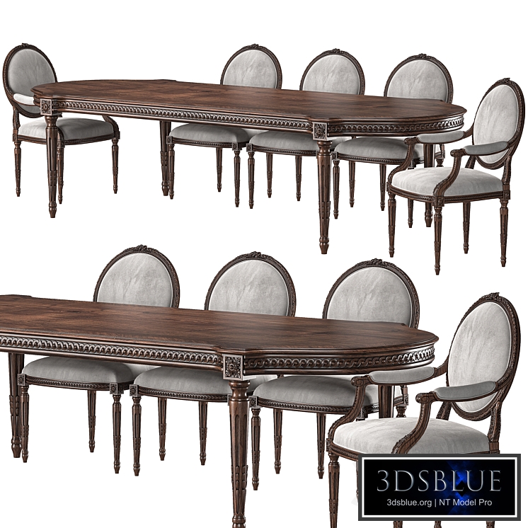 chairish louis table and chair art 5694