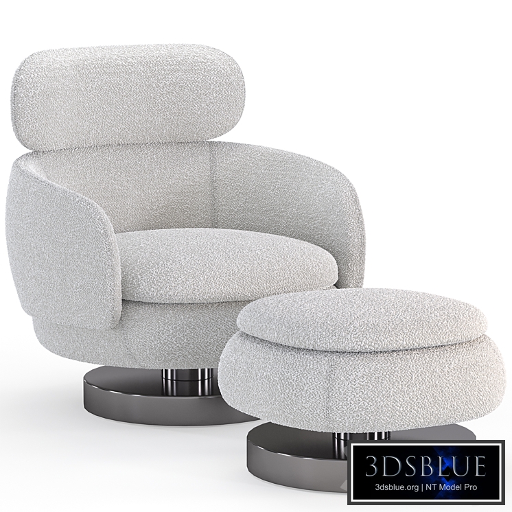 Armchair with ottoman from the Minotti factory Vivienne series