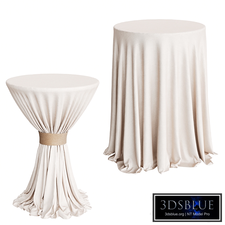 cocktail table with linen tablecloth