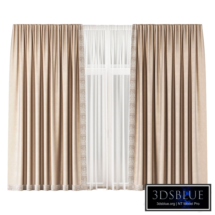 Curtains with piping and tulle