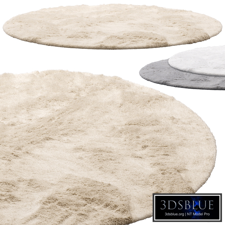 Benuta Dave Round Fur Rug (3 colors)