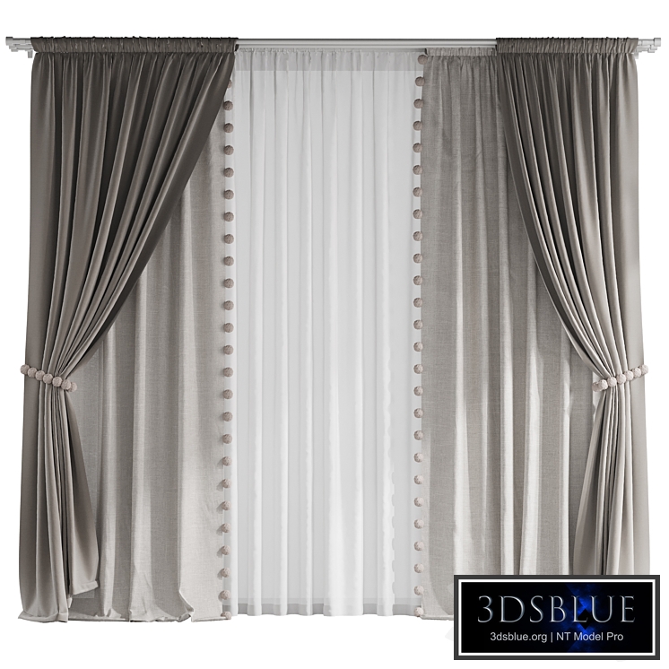 Curtains with pom-poms for the nursery