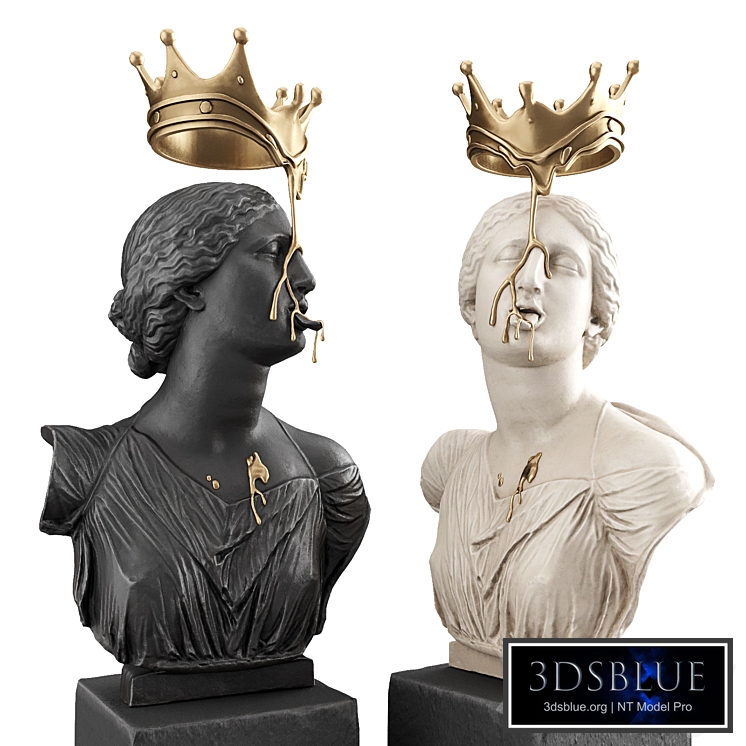 Melting crown art sculpture