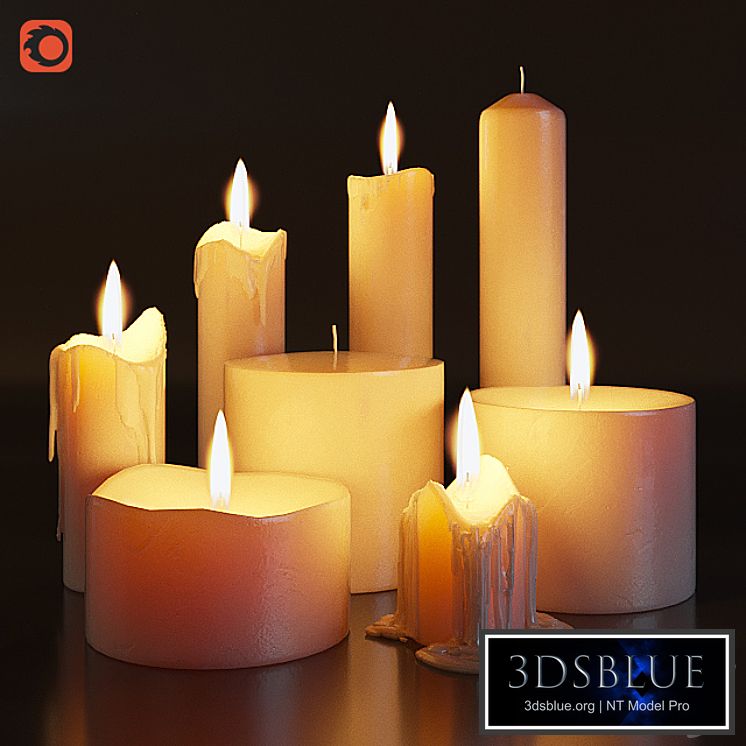 Set of burning candles