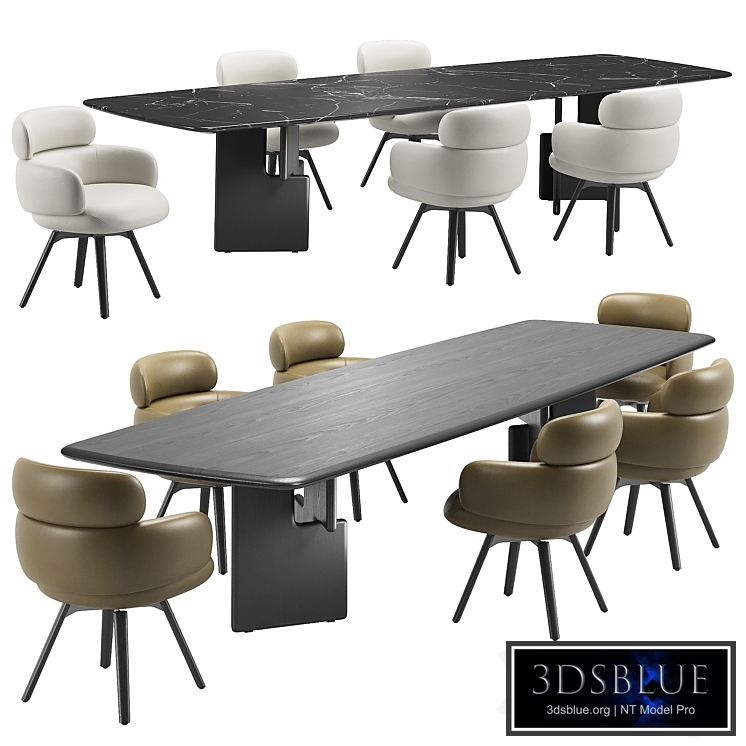 Vivienne Chair & Nico Table by Minotti