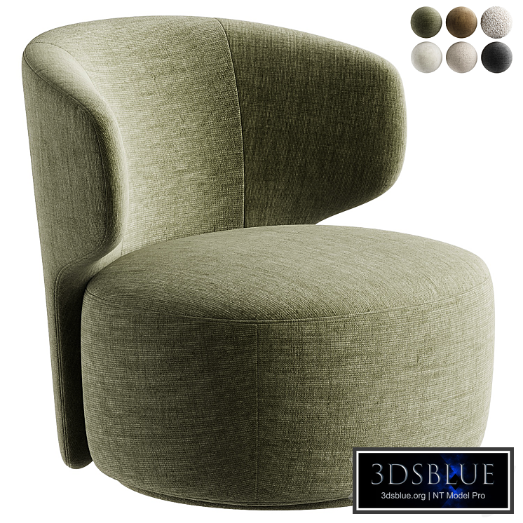 Boros Modern Swivel Barrel Accent Chair