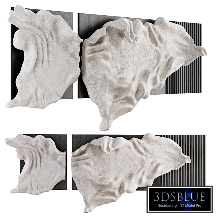 Decorative panel with a sculptural bas-relief made of plaster