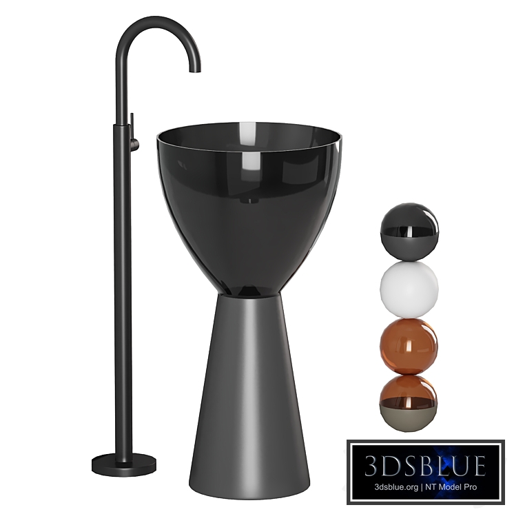 Freestanding transparent washbasin ABBER Kristall
