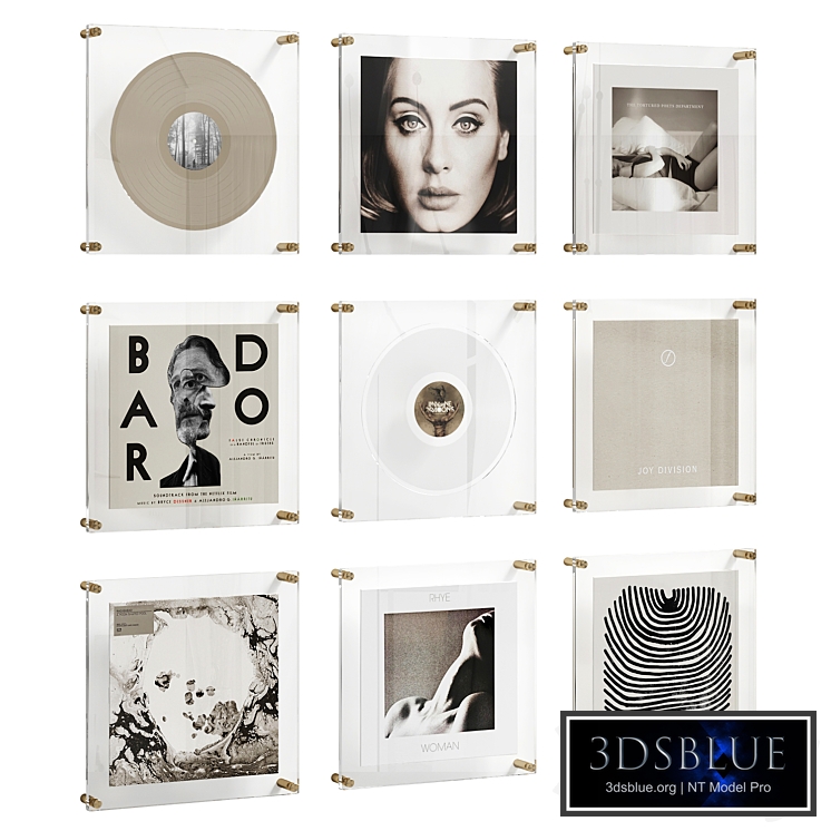 Vinyl records in glass frames | Light