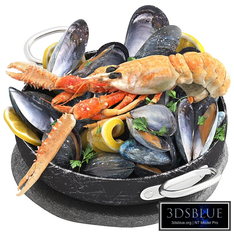 seafood dish of mussels and langoustine