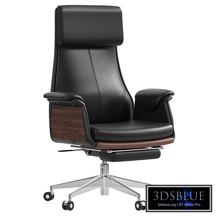 Reclining Leather Office Desk Chair black