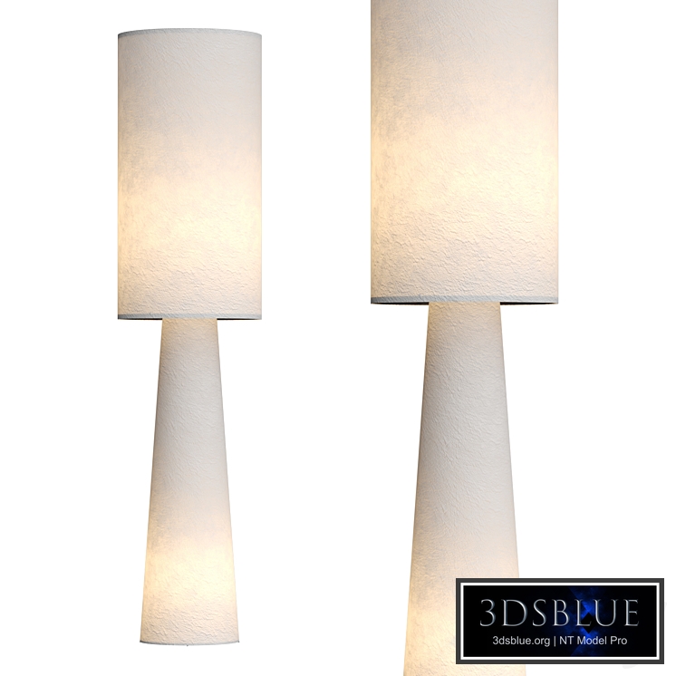 White papier mache floor lamp