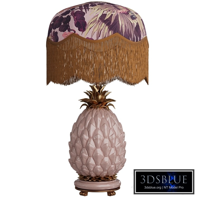 LIMERENCE Velvet Tilia Lampshade Rose Quartz & ANANAS Lampstand