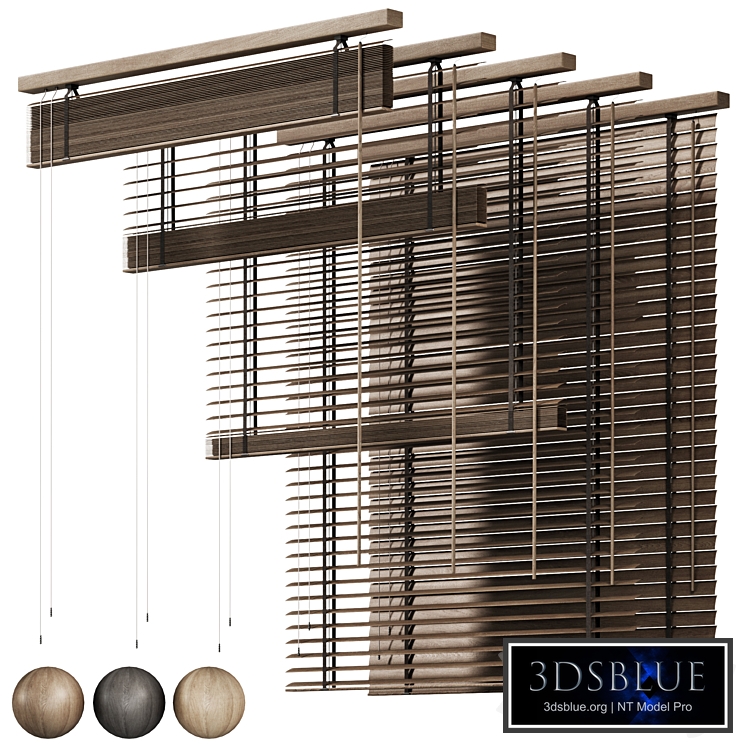 Wooden blinds 06, Folding wooden blinds