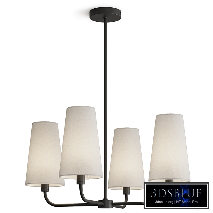 Louvre Home Ancel chandelier with white lampshades