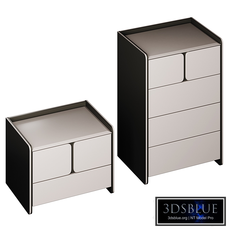 Chest of drawers and bedside table Milan