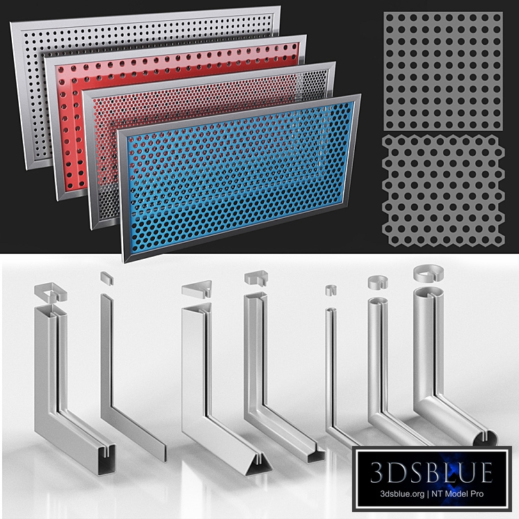 Perforated screens (Rv, Rg) and profiles
