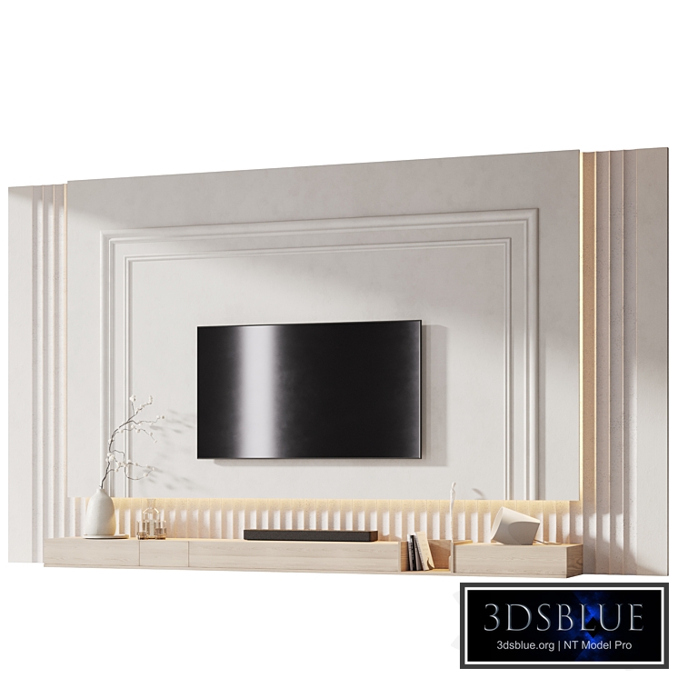 TV wall with soundbar 009