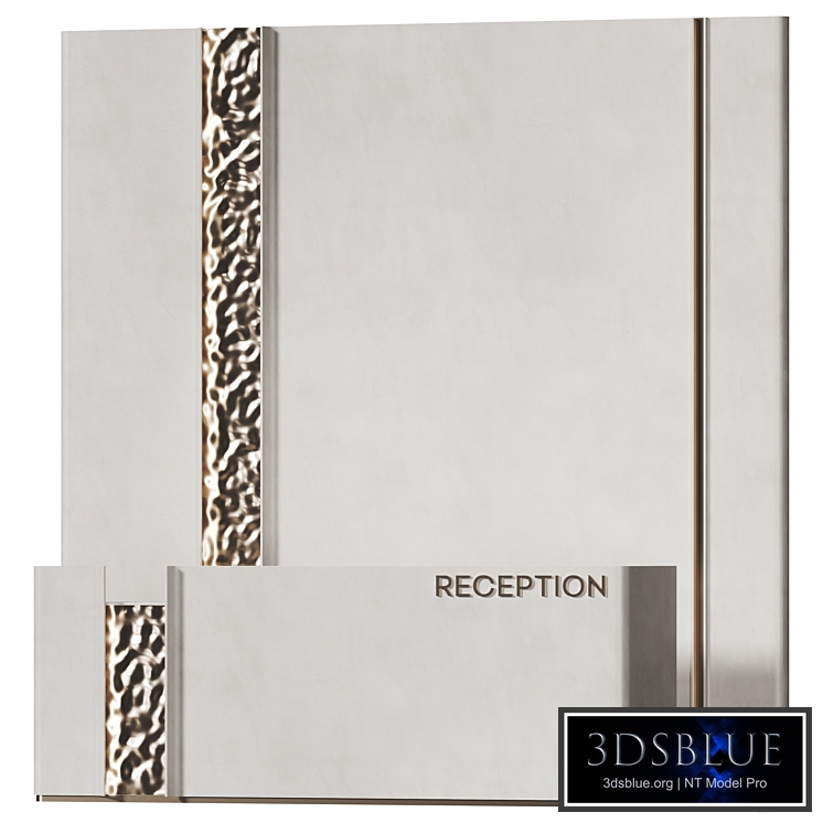 Reception desk with gold metal panels | AV 076