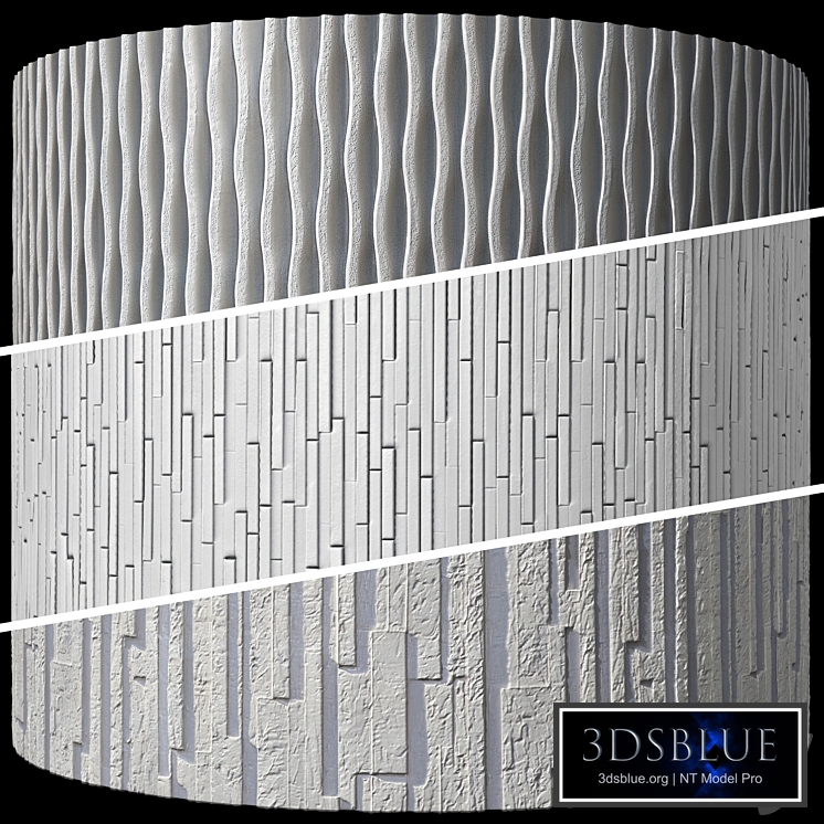 Striped ribbed decorative concrete facing plaster Reckli