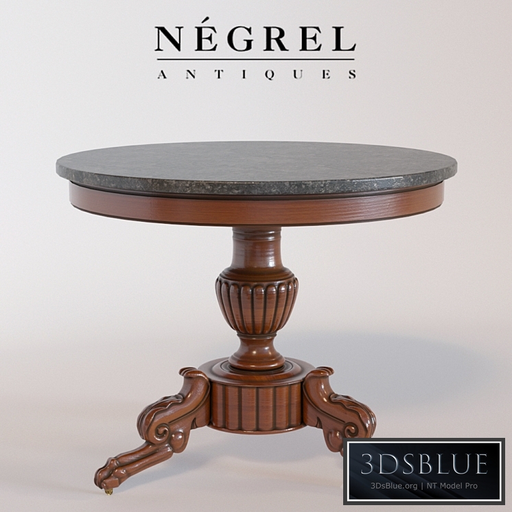 French Napoleon III Marble-Top Pedestal Table