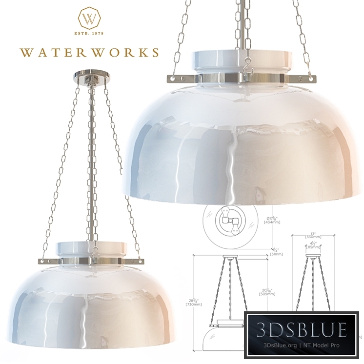 Helio Ceiling Mounted Large Pendant with Glass Shade