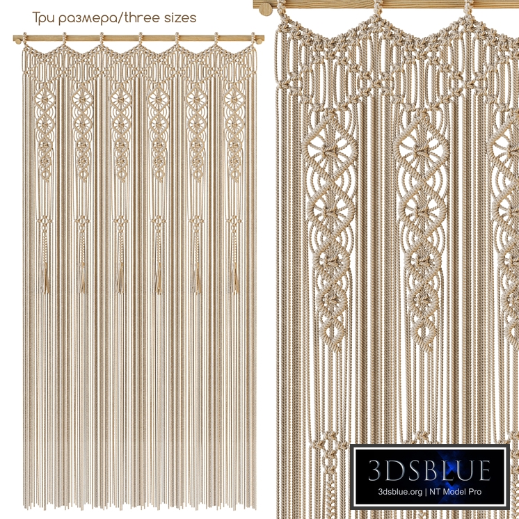 KaktusDecor Macrame Curtain with tassels