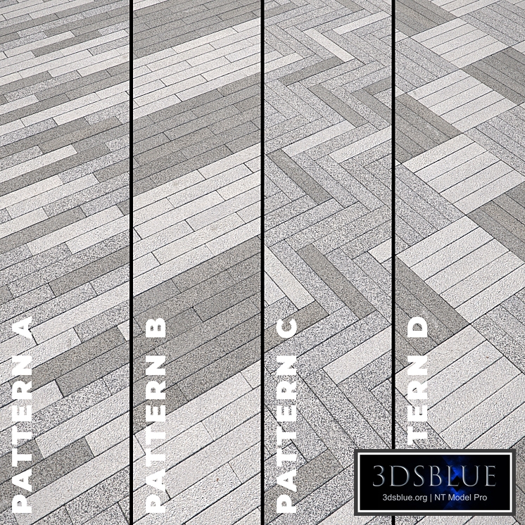 Set of 4 materials long paving stones 5485