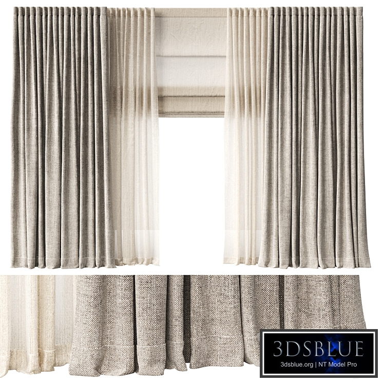 Curtains with Roman blinds