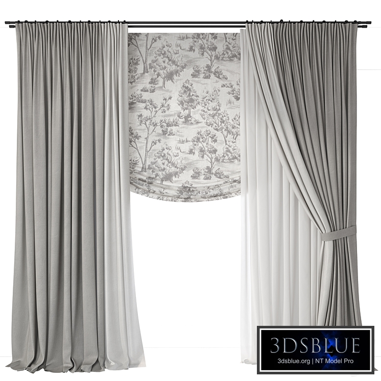 two-color curtains with a grab
