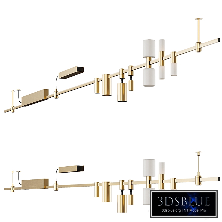 track lighting system centersvet Aurom gold Locus Tube Drum