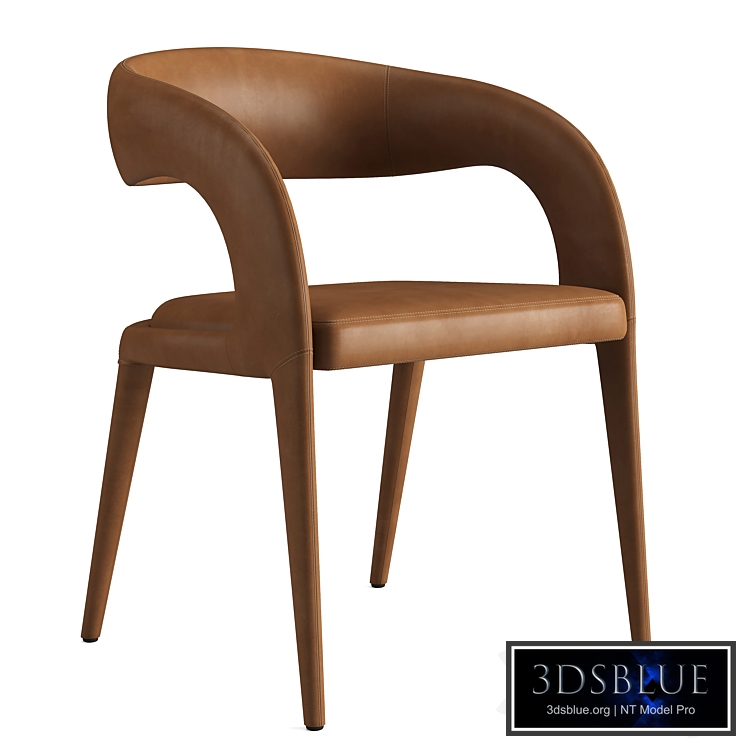 RH NICOLA OPEN BARRELBACK VEGAN LEATHER DINING ARMCHAIR