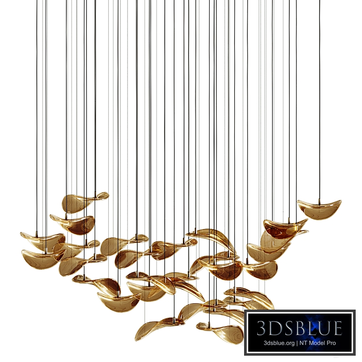 Vakkerlight Wave Floating Leaf Chandelier