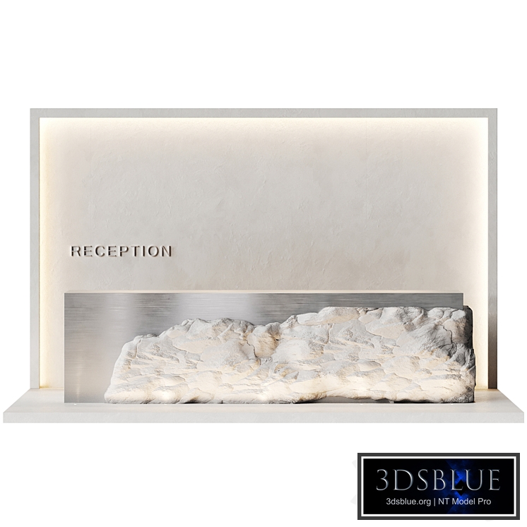 Reception made of natural stone and steel