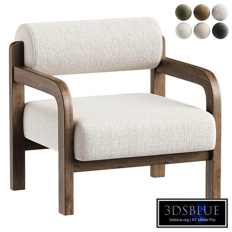 Fauteuil lounge en frêne Raymond