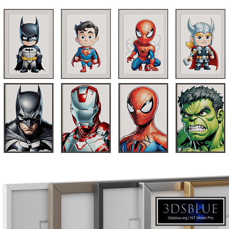 Pictures for children's room "Superheroes"