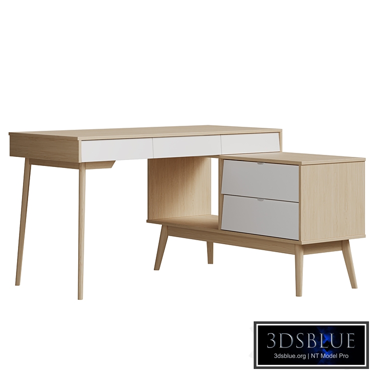 Leslie-2 Desk Plywood White