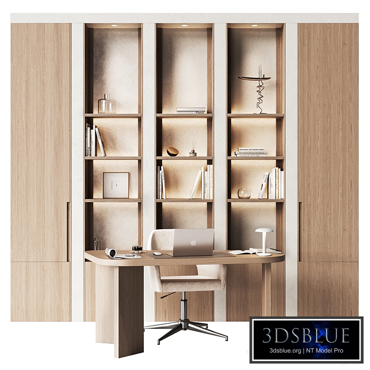 Workplace area with a shelving wall 5