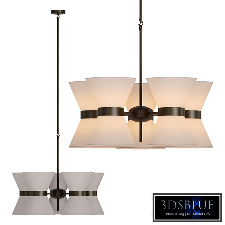 Renwick - 5 light linen and bronze pendant