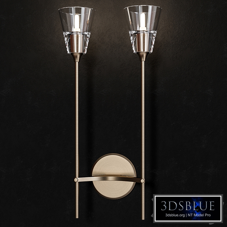 TORCHE DE VERRE DOUBLE SCONCE