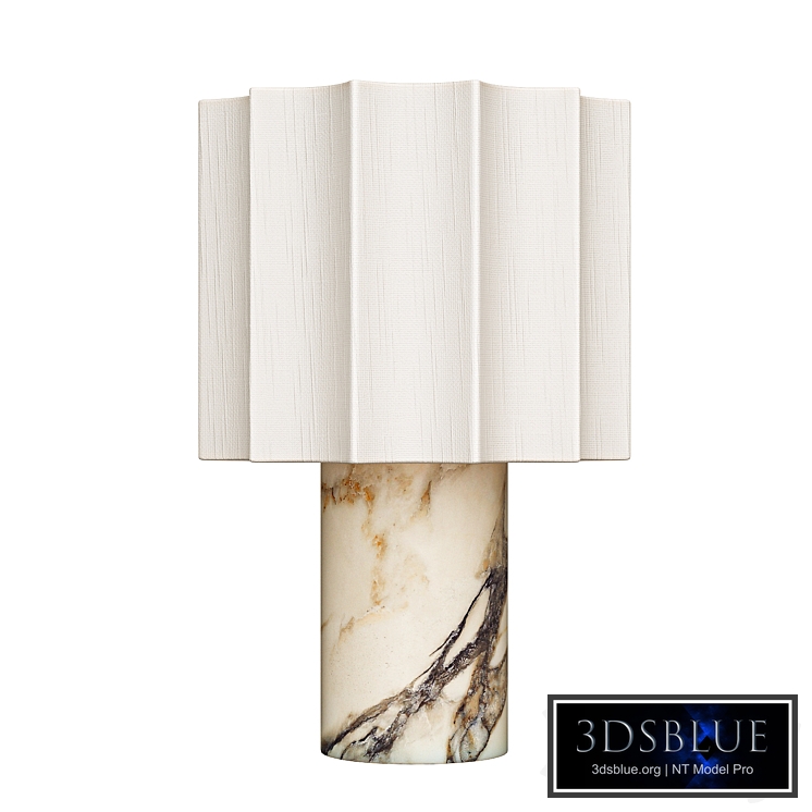 Valli - Viola Calacatta marble and linen rechargeable table lamp