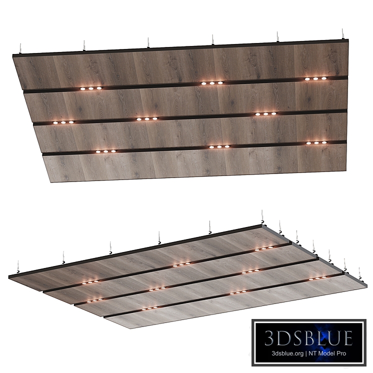 Suspended ceiling wooden with backlight 35