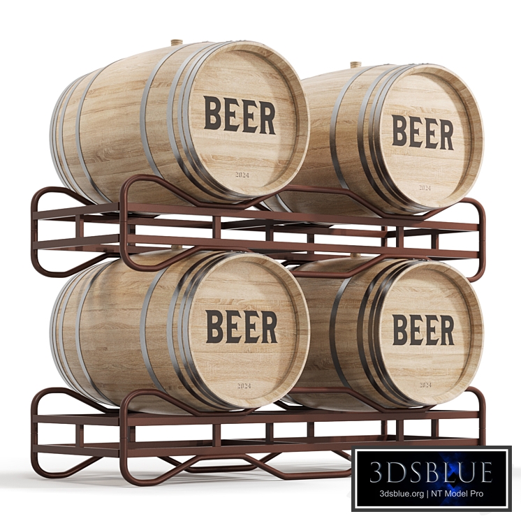 Barrels on a metal stand